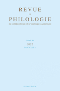 Revue de philologie, de littérature et d'histoire anciennes, v. 96-1